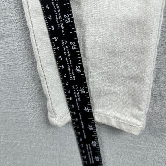 Old Navy Rockstar Jeans Smooth & Slim Fit Mid Rise Stay-White Women Size 4 - Picture 7 of 9